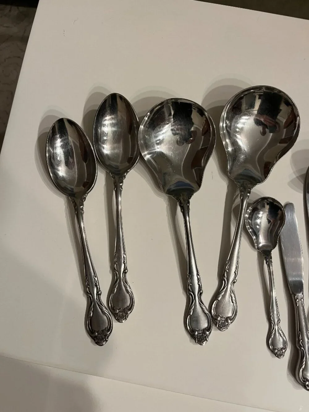 Lyon International Queens Fancy Stainless Serving Pieces Hostess Lot - 12 pieces